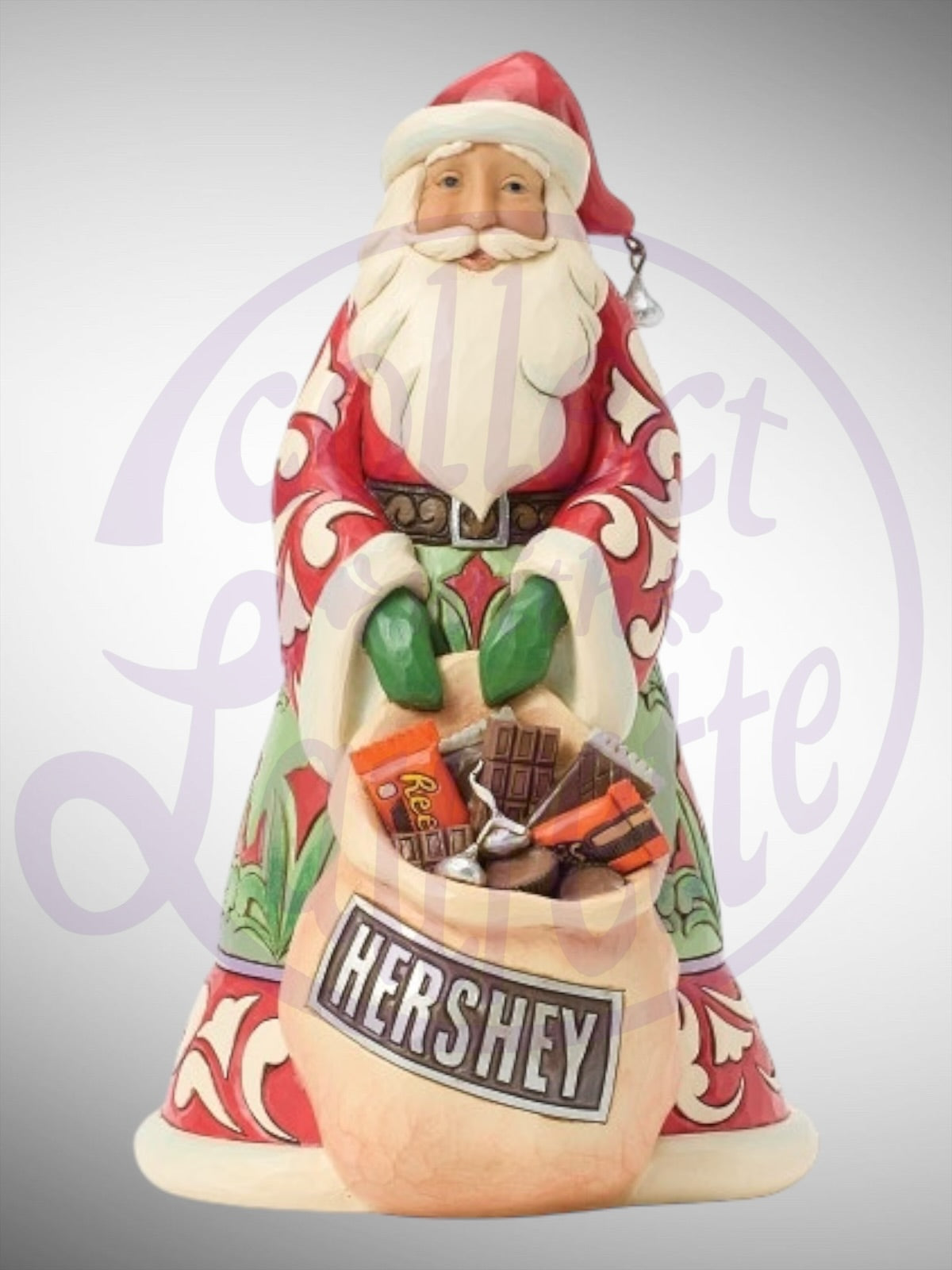 Jim Shore Hershey Collection -  A Sack of Sweet Wishes Santa Figurine